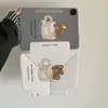 Funda linda de oso con taza de té adecuada para tableta Apple iPad, pro succión lateral desmontable, anti-flexión de aire mini caricatura