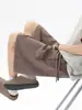 Pantalones cortos casuales de lino sintético con corte diagonal marrón para hombre, prenda exterior delgada y transpirable para verano, pantalones holgados de largo medio de algodón y lino