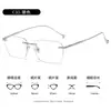 Armazón de Gafas Miki Nuevo Ultraligero Semi-Titanio Sin Montura para Hombre Poligonal Moda Retro Borde Cortado en Diamante 69069-08