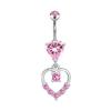 Venda Transfronteiriça Moda Europeia e Americana Cobre Incrustado Zircônia Série Rosa Piercing para Umbigo Venda Direta no Atacado Comércio Exterior Amazon