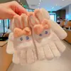 Guantes de Dedos Lindos para Niños Niñas Invierno Prueba de Frío Cálido Juego de Cinco Dedos Conjunto Completo de Dedos Tejido para Bebé Niños de Invierno