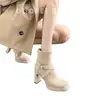 Botines de Tobillo Cuadrados Gruesos Estilo Coreano Temperamento Retro 2026 Otoño Nuevos Versátiles Alargan Piernas Moda Suave Botas Adelgazantes