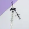 Corrente de Celular Borboleta Cruzada para Menina Doce e Descolada Design de Nicho Estilo Japonês Retro Pingente Guben Chaveiro