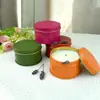 Caja Redonda de Lata para Dulces Caja Metálica Pequeña para Guardar Artículos Velas Lata de Metal para Regalo Almacenamiento de Artículos de Año Nuevo Lata Metálica de Almacenamiento