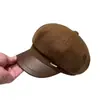 Estilo Coreano Ins Etiqueta Pequeña Retro Británico Sombrero Octagonal para Mujer Otoño Invierno Celebridad de Internet Casual Versátil Moda Gorra de Pliegues Tendencia