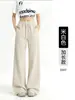Calça Feminina Slim de Perna Larga 2026 Nova Primavera, Outono, Inverno Preta Emagrecedora Forrada com Lã Algodão Europeu Cintura Alta Reta