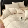 Juego de ropa de cama jacquard de algodón 100% tejido grueso de algodón de fibra larga de Xinjiang Clase A de cuatro piezas, algodón puro con una sensación de lujo ligero, incluyendo funda de edredón y sábana bajera