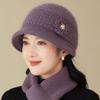 Gorro de punto con forro polar de invierno, gorro de lana de moda para madres de mediana edad y mayores, gorro cálido para montar al aire libre, fabricantes de gorros