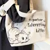 Bolsa Tote de Lona Grande Capacidade Casual Feminina 2025 Nova Moda Bolsa de Mão para Passeio Bolsa de Compras Bolsa de Ombro Único para o Trabalho