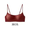 Sujetador Invisible Sin Costuras de Tacto Nude para Mujer, Estilo Delgado de Verano con Tirantes de Pedrería Brillante, Sujetador Sexy Inalámbrico Anticaída