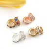 1 Pieza de Cuentas Espaciadoras de Agujero Grande de Colores con Pedrería 6X10Mm Pulsera Creativa de Abalorios DIY Accesorio de Joyería de Aleación