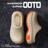 Pantuflas de Algodón Impermeables de Suela Gruesa para Hombre 2026 Nuevo Estilo Otoño/Invierno para Interiores Hogar Más Terciopelo Cálido Antideslizantes para Exteriores Pantuflas de Algodón