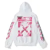 Comércio exterior transfronteiriço fora do suéter ow marca de moda clássico rosa flor de pêssego com capuz pulôver branco casaco de veludo de manga comprida
