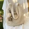 Bolsa de Hombro de Ganchillo Estilo Vacaciones Verano 2026 Transfronteriza Simple Gran Capacidad para Viajar Cotidiano Bolso Tote Tejido