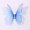 Oushu Nuevo Tul de doble capa degradado de 5 cm Mariposa colorida Accesorios para el cabello DIY hechos a mano Materiales decorativos Flores para zapatos