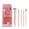 Set de brochas de maquillaje en caja transfronterizo con mangos de goma y cerdas de fibra, directo del fabricante, set completo para difuminar y corregir el rostro