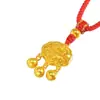 Collar con Candado de Paz de Oro de Perlas de Agua Colgante de Oro Puro Año del Zodiaco Candado de Oro Candado de Longevidad para Mujer Regalo para Bebé