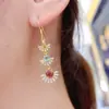 Venta al por mayor de fábrica Pendientes Populares de Turmalina Natural con Incrustaciones de Plata S925 Piedra Principal 5*5 Joyería de Lujo Venta Directa de Fábrica