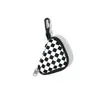 Mini Bolsa de Auriculares Cuadros Bolsa para Llaves Bolsa Colgante de Bolsa Ins Blanco y Negro Linda Bolsillo Triángulo Billetera para Monedas