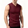 Chaleco de punto para hombre con cuello en V, chaleco sin mangas de punto trenzado otoño/invierno, jersey informal de negocios, venta al por mayor para exportación