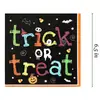 Novo Conjunto de Louças para Festa com Tema de Halloween Bandeja de Papel para Halloween Guardanapo de Papel Conjunto de Decoração de Halloween