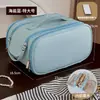 Bolsa de Cosméticos Portátil de Cor Sólida em PU Impermeável, Bolsa de Armazenamento de Cosméticos e Artigos de Higiene de Grande Capacidade, Bolsa de Mão para Viagem