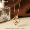 Accesorios de Colgante de Collar de Amor en Forma de Corazón de Acero de Titanio para Mujer, Apilable, Estilo de Alta Gama Otoño e Invierno, Cadena para Clavícula de Acero Inoxidable Incrustada con Circonita