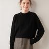 Suéter de cashmere com gola redonda feminino de três fios grosso pesado solto tamanho malha pura cashmere suéter interno