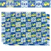 Papel Copia Limón Azul y Blanco Wx352 17g Dulce de Regalo Papel de Envoltura a Prueba de Humedad Estilo Chino Papel Decorativo de Pera