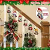 Conjunto de 12 Peças Planas 2D de Elegantes Bonecos de Neve de Natal Coloridos Decorações de Árvore de Natal de Madeira Enfeites para Pendurar