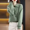 Nuevo Suéter de Invierno para Mujer con Cuello Clásico Elegante, Suéter de Punto de Color Sólido, Camisa Base Interior a la Moda