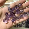 Acessórios de Amethyst Transparente Natural Facetado Formato Balinha com Furo DIY Pulseira de Contas Artesanal Colar
