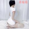 Lencería sexy nueva sexy botón ropa de enfermera conjunto transparente talla grande uniforme de juego de rol traje seductor pijama