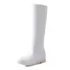 Botas altas de cuero liso para mujer, zapatos de talla grande, zapatos antideslizantes para mujer, invierno 507