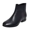 Nuevas botas cortas de algodón para mujer para otoño e invierno 2026, forradas de felpa, zapatos de madre, planas, piel suave, suela blanda, versátiles botas Martin para mujer