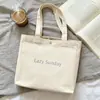 Bolsa Tote Minimalista Estilo Inglês Personalizada com Grande Capacidade, Versátil para Uso Diário, Bolsa de Mão em Lona, Bolsa de Ombro de Cor Sólida, Design de Nicho