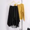 Falda de encaje hueco con flecos resistentes estilo páramo, gamuza irregular, cintura alta, encaje elástico