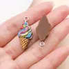 Colgante de Resina Color Chocolate Donut Helado Pastel Café Pulsera DIY Llavero Accesorios