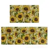 Alfombrilla de Cocina de Terciopelo de Cristal de Girasol Amazon Transfronteriza Felpudo para Puerta de Entrada Felpudo Impreso Alfombra de Piso Larga de Dos Piezas
