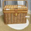 Cesta de Mimbre para Verduras, Cesta de Almacenamiento para Picnic, Cesta para Huevos de Compras, Cesta de Regalo para Frutas, Cesta Portátil para Recolección, Cesta de Almacenamiento, Cesta de Recuerdo
