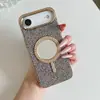 Espejo de Cosméticos de Moda para Mujer con Diamantes y Funda de Teléfono Móvil Dos en Uno Adecuada para Apple Iphone16Promax