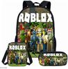 Mochila Escolar para Estudiantes Nueva Transfronteriza de Roblox Robblos Mochila Estampada Digitalmente Tres Piezas Lonchera Estuche para Lápices