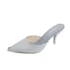 Zapatos Muller 2026 Verano Nuevo Estilo Mocasines Cerrados para Mujer, Elegantes Sandalias de Tacón Alto Aguja con Punta Puntiaguda y Pedrería