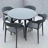 Juego de Plástico para Reuniones de Ocio al Aire Libre con Mesa Redonda Pequeña y Sillas para Balcón, Popular en Cafeterías de Té de Leche de Moda, Mesa de Comedor Simple para Uso al Aire Libre