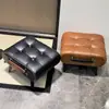 Banqueta para Cambiar Zapatos en la Entrada de Casa con Cojín Suave, Reposapiés de Moda, Mesa de Centro de Lujo Ligero, Taburete Bajo, Sofá, Asiento Suave Sencillo para la Entrada de la Sala de Estar