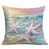 Funda de almohada de playa colorida, hermosa y romántica, de Amazon transfronterizo, funda de almohada periférica con diseño de vida marina