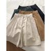 2024 Nuevos Shorts Retro de Algodón y Lino para Mujer Verano Cintura Alta Delgados Pierna Ancha Casual A-Line Pantalones Cinco Puntos