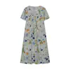 Vestido Feminino Elegante Flare Tamanho Plus Primavera/Verão 2023 Amazon TEMU Europeu e Americano Vestido de Manga Curta Estampado com Gola Redonda