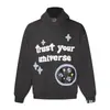 Sudadera con capucha de terciopelo Bpm con estampado de letras Broken Planet, holgada, casual, para hombre y mujer, moderna, otoño e invierno