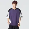 Camiseta de Manga Corta NASA ABOUT Color Block para Hombre, Cuello Redondo, Corte Holgado, Moderna, Tallas Grandes, Verano 2026, Camiseta Transpirable
